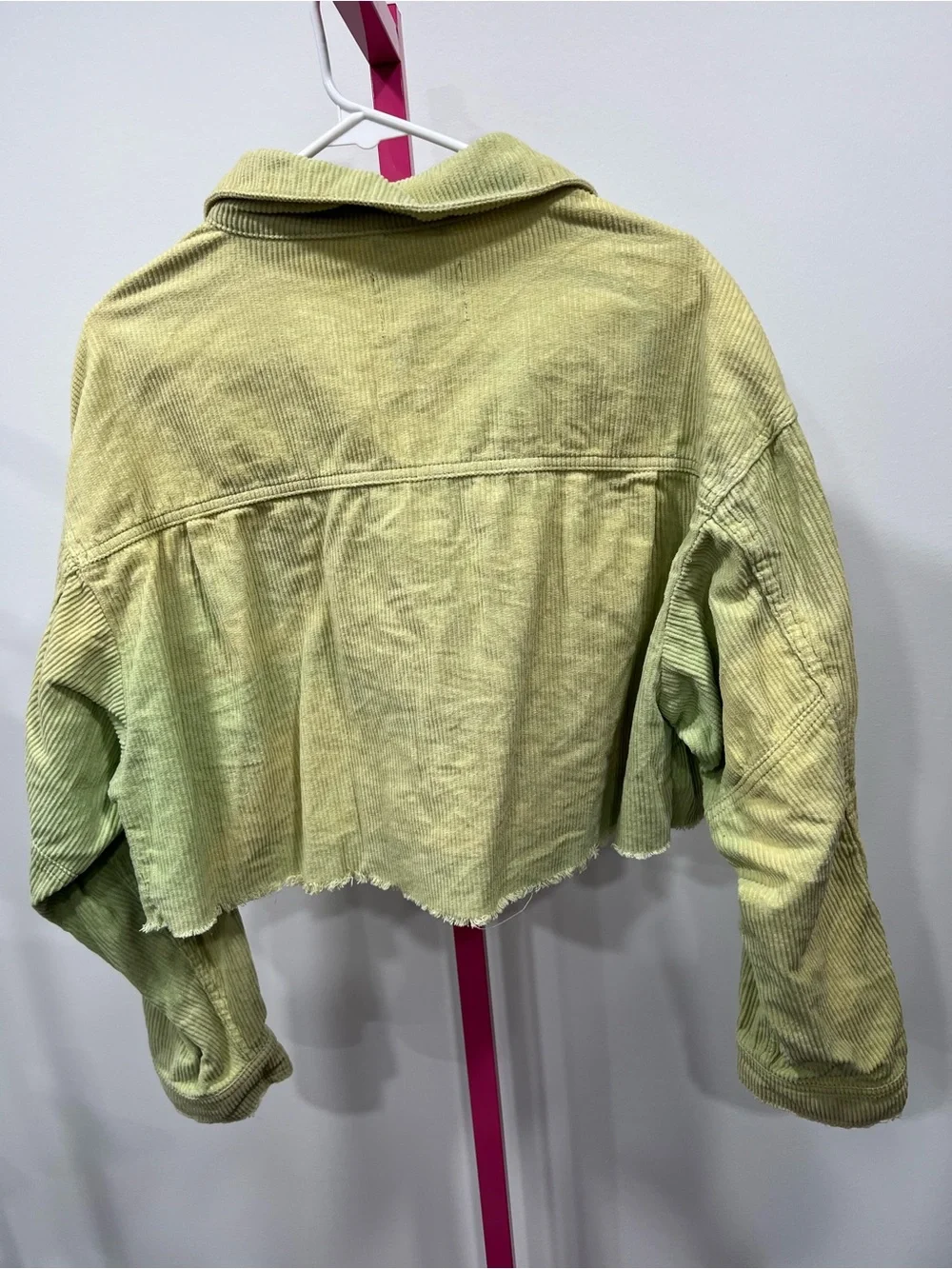 BDG Washed Light Yellow/Green Cropped Corduroy Jacket oversized S - Picture 4 of 5